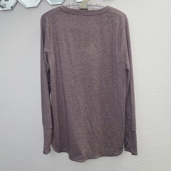 Athleta Uptempo Long sleeve Purple Yoga Thumb holes Fitness Shirt Large - Picture 6 of 9